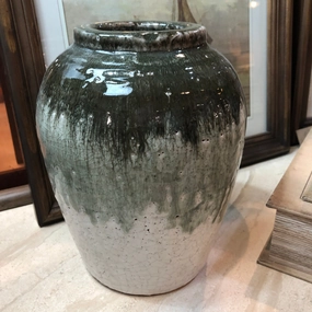 Dipped Crackle Glaze Vase 22cm,hand-painted ceramic vase