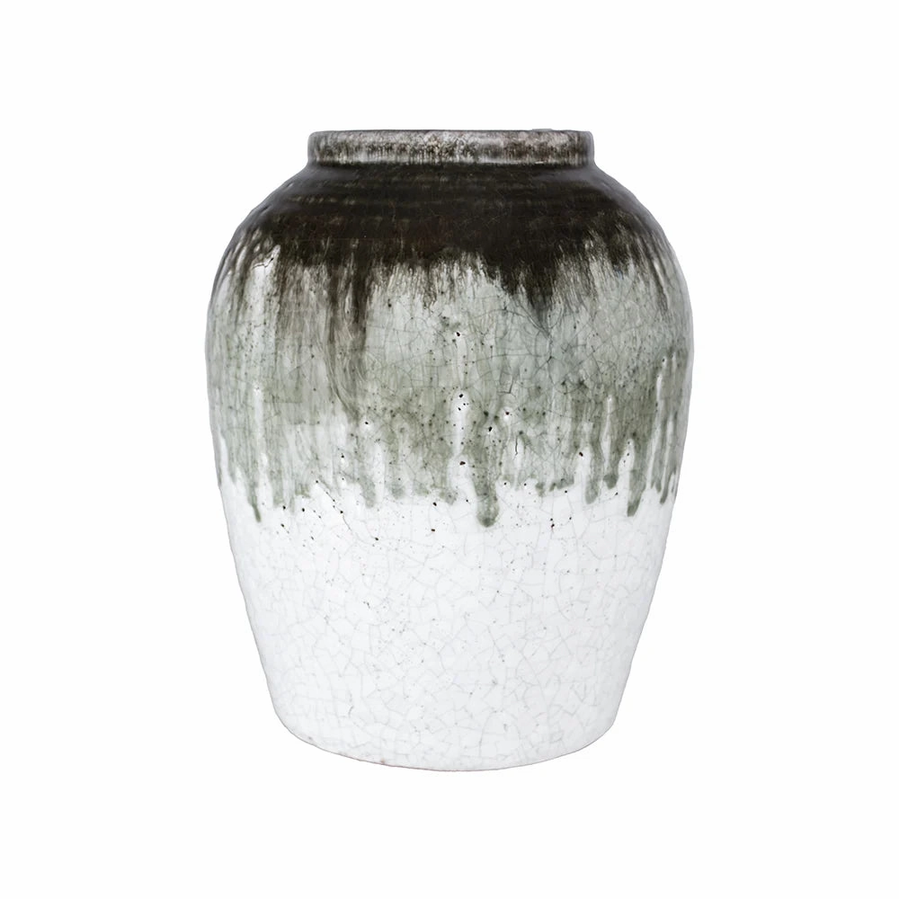 Dipped Crackle Glaze Vase 22cm