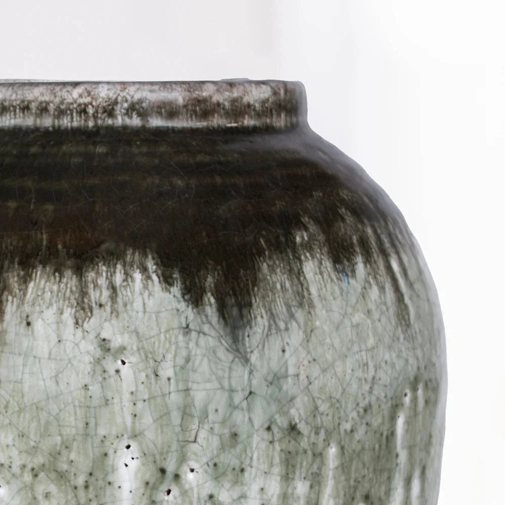 Dipped Crackle Glaze Vase 22cm