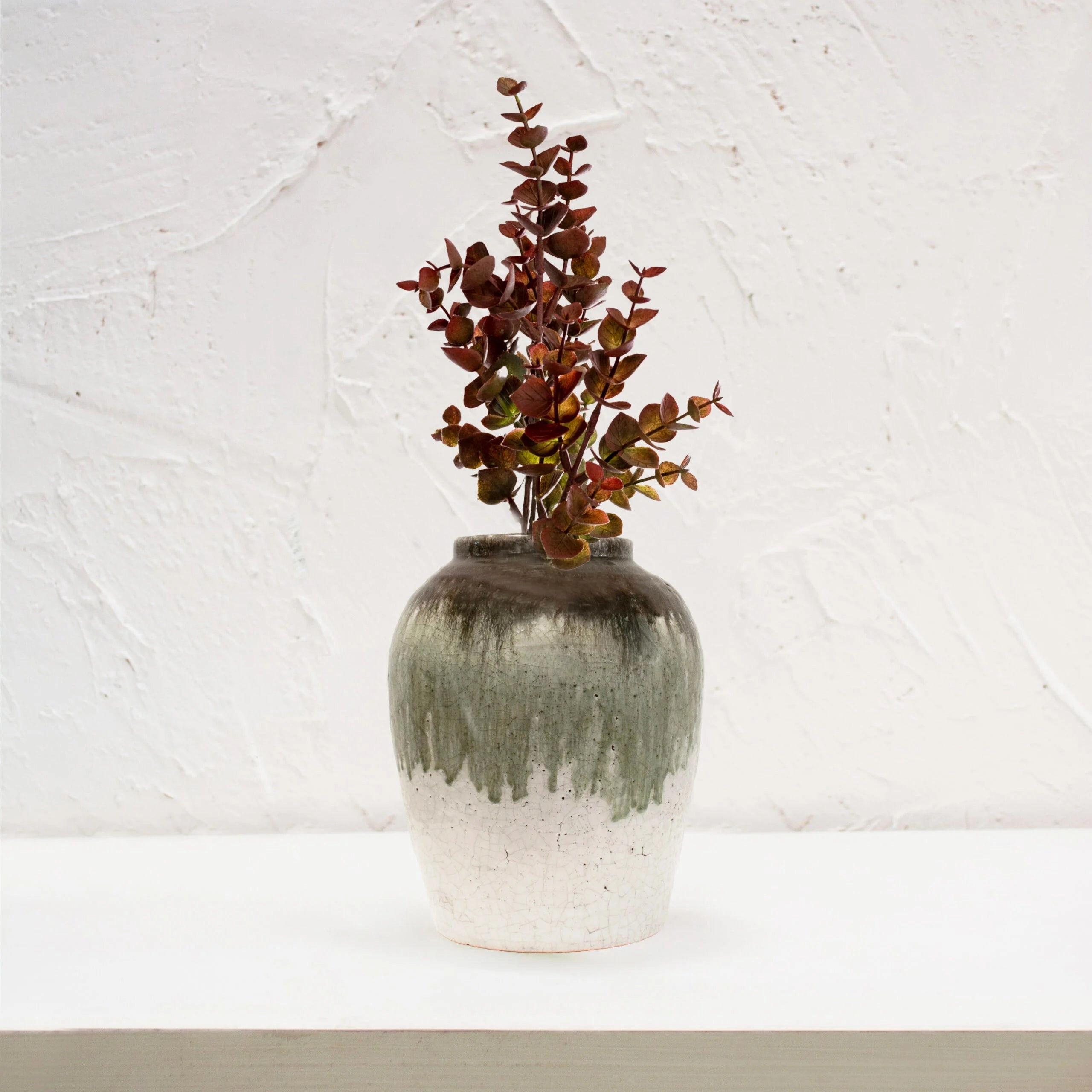 Dipped Crackle Glaze Vase 22cm