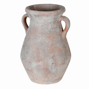 Distressed Terracotta Vase with Handles 37cm,hand-painted ceramic vase