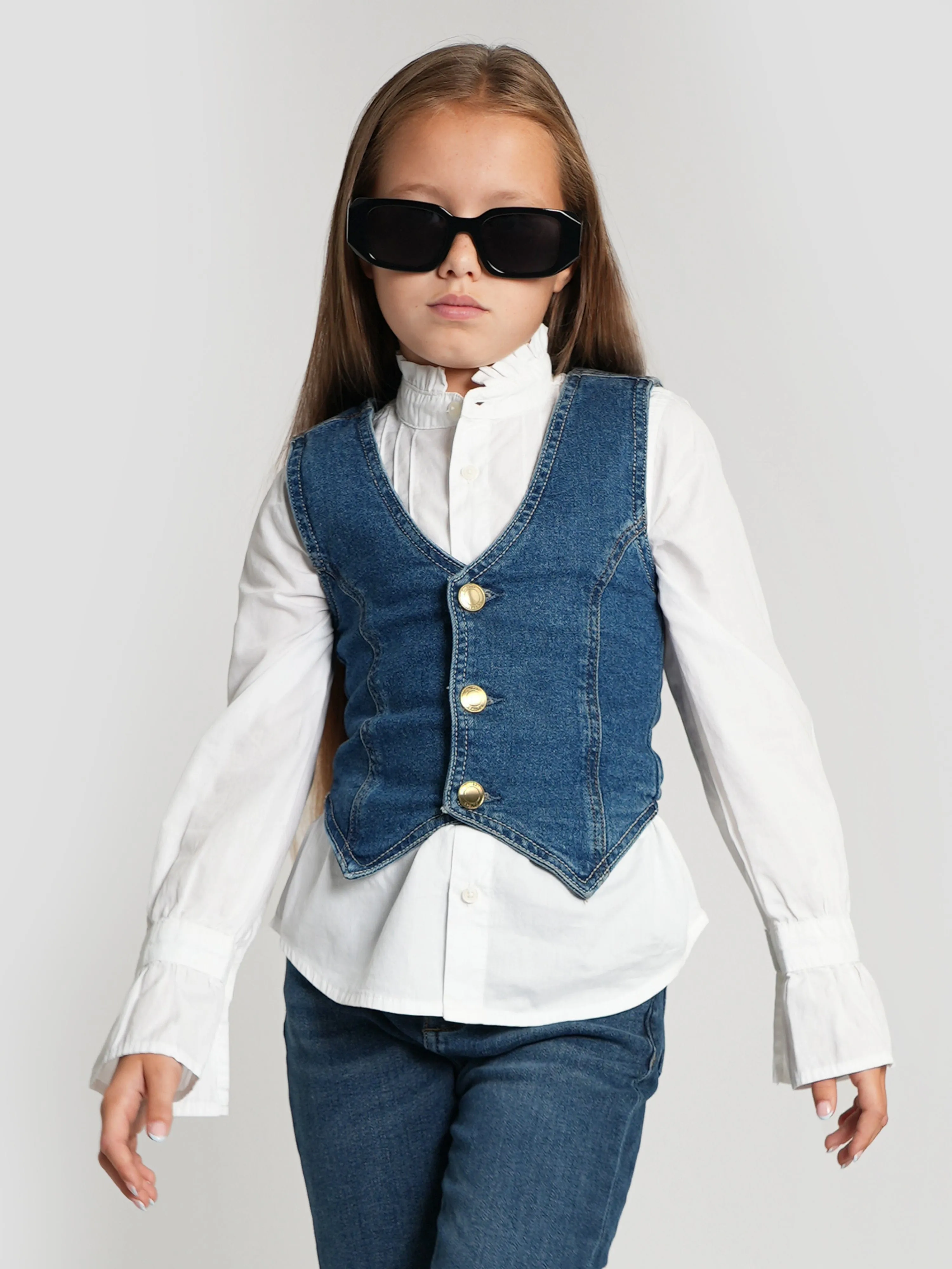 DL1961 Mädchen Zizi Denim Weste in Blau