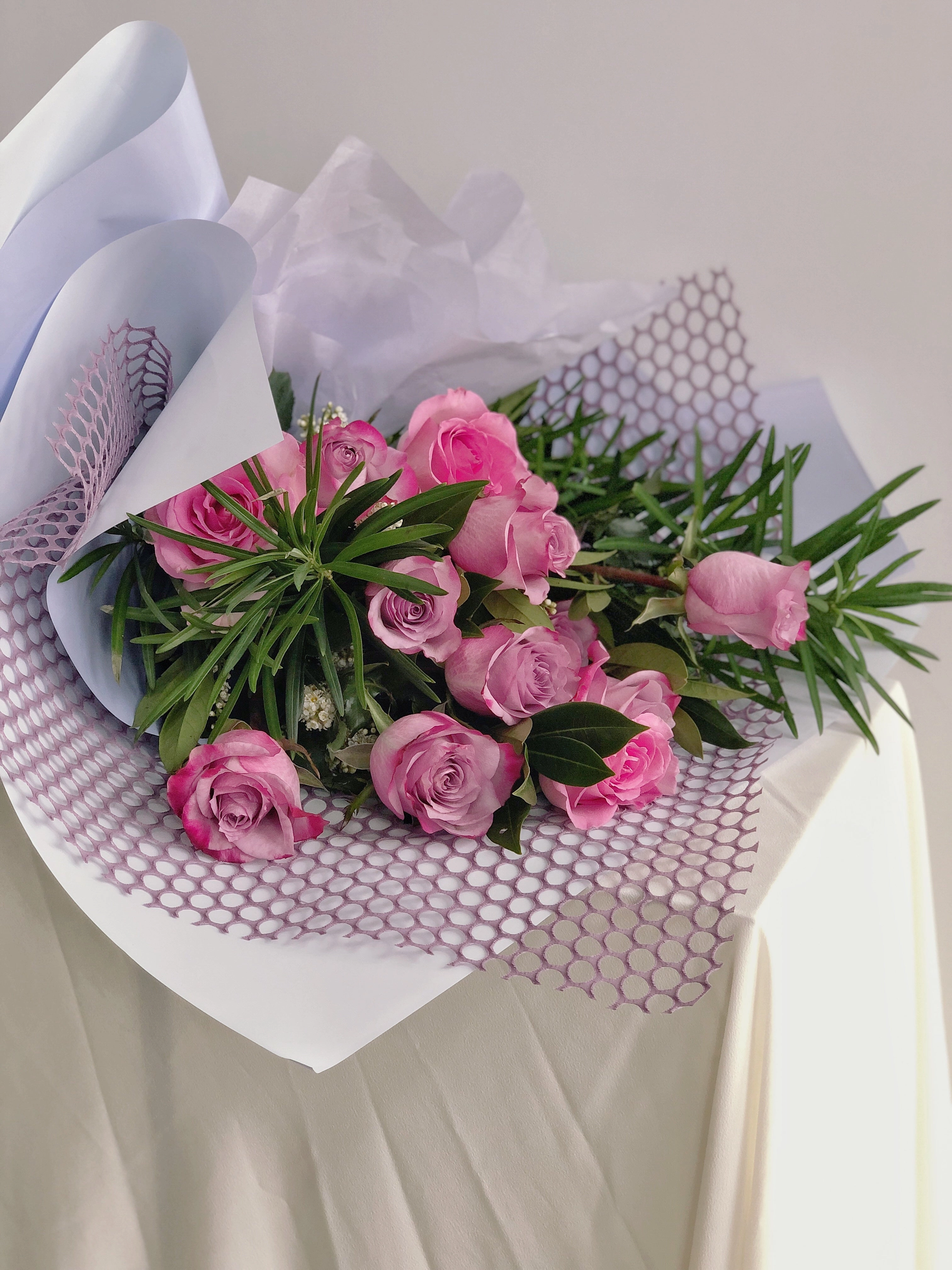 Dozen Purple/Lavender Rose Bouquet