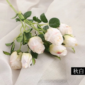 Dried Rose feel Artificial Single Stem Rose (white) realistic flower bouquet  