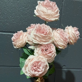 Dusty Pink Puffy ROSE BUNCH realistic flower bouquet  