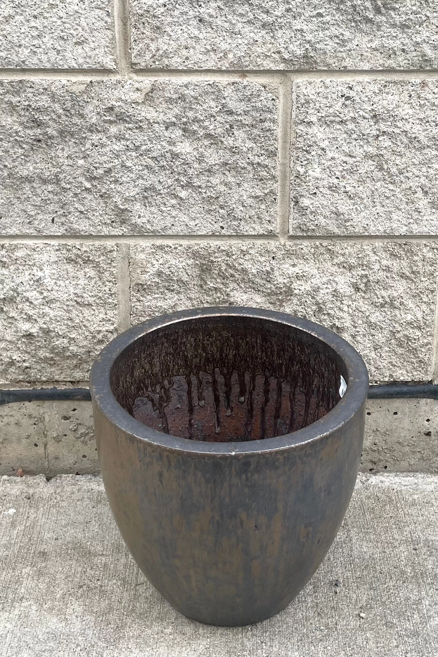 Egg Ceramic Planter Heavy Metal Medium
