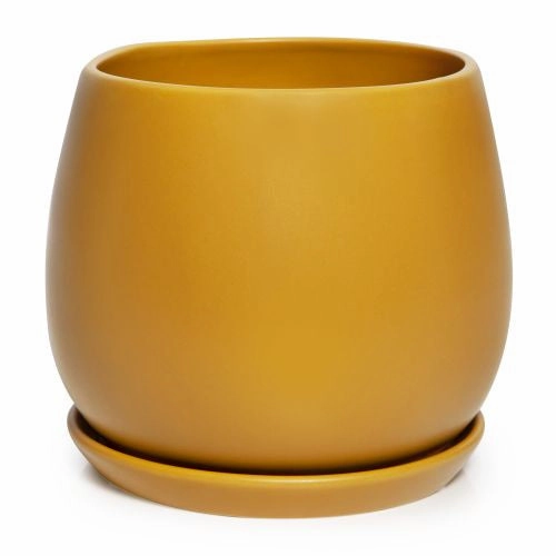 Egg Pot with Saucer Sunset,terracotta plant pot
