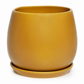 Egg Pot with Saucer Sunset,terracotta plant pot
