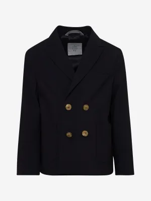 Eleventy Boys Wollanzug Jacke in Marineblau
