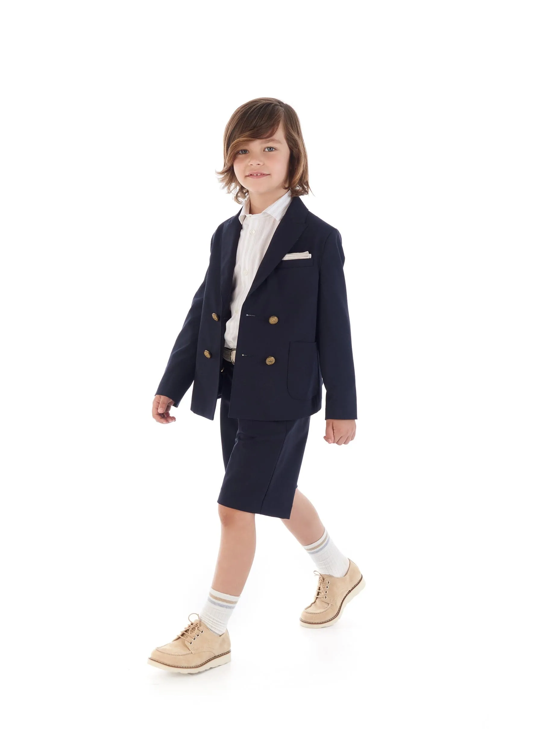 Eleventy Boys Wollanzug Jacke in Marineblau