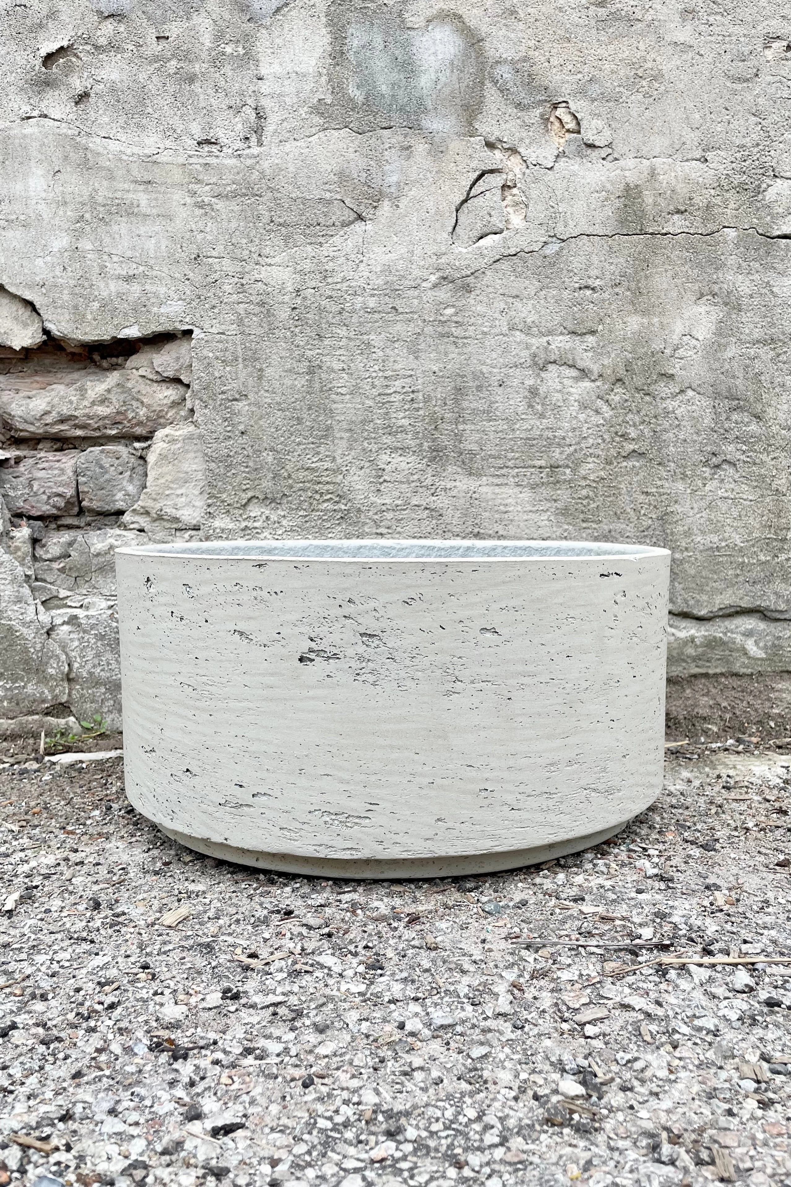 Eli Bowl Grey Washed Large,indoor flower container