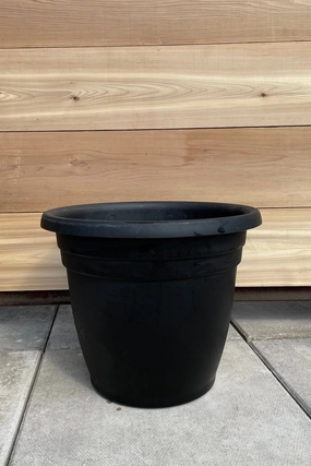 Emma Round Planter Black 16",indoor flower container