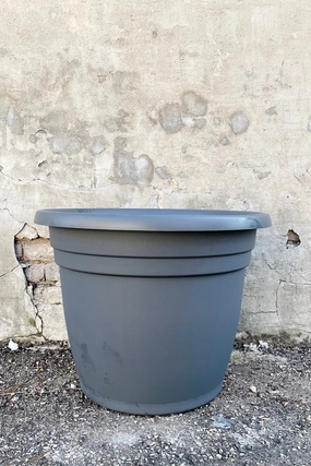 Emma Round Planter Charcoal 25",indoor flower container