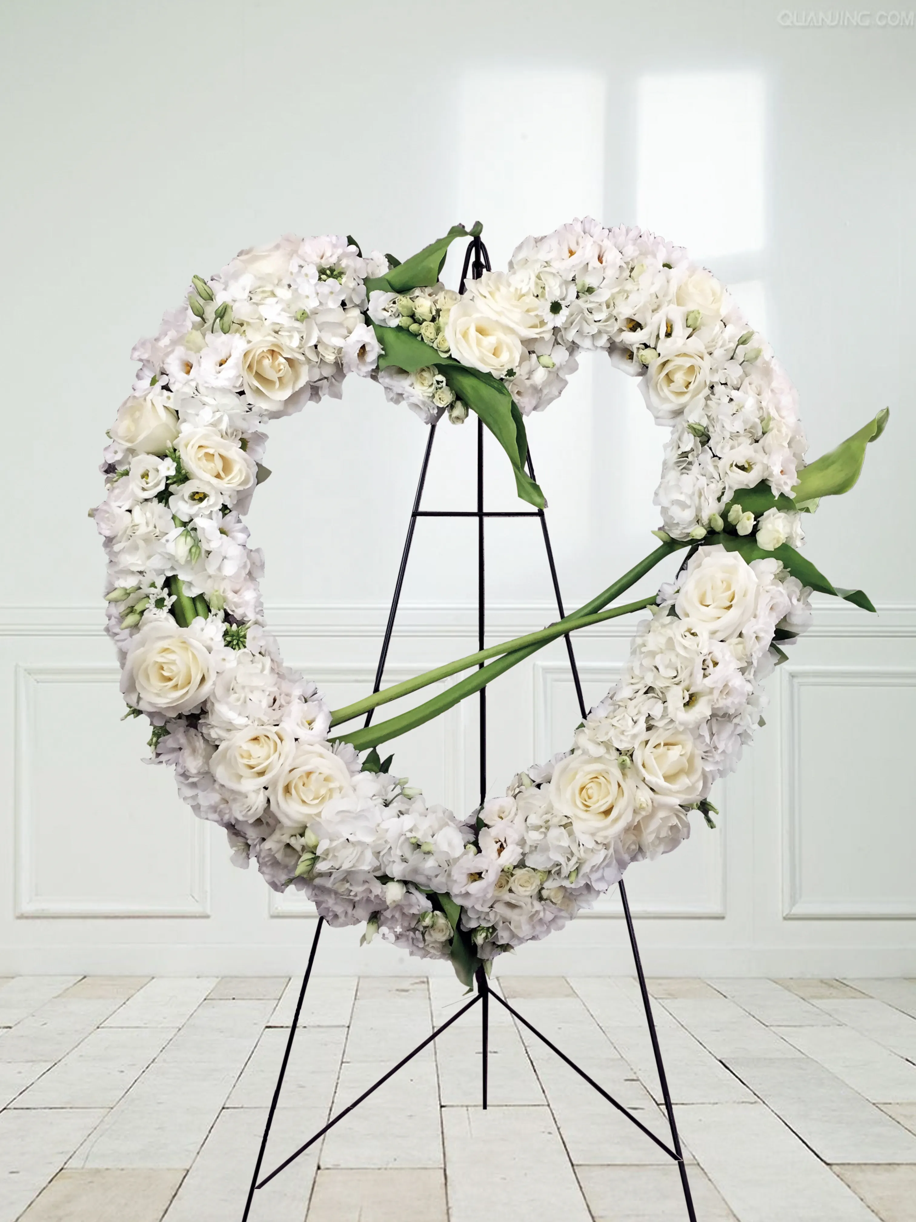 ER-6 Monocolour Heart-shaped Wreath,realistic flower bouquet 