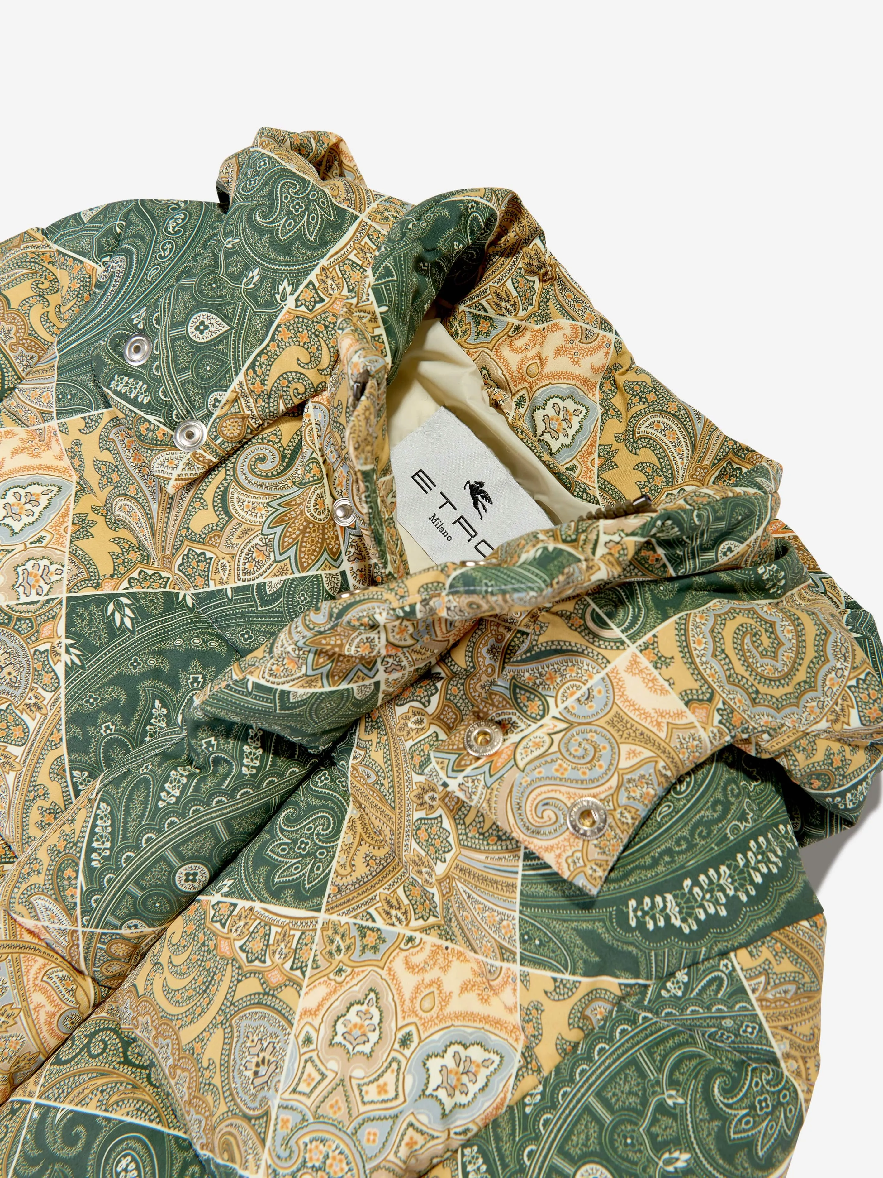 Etro Boys Paisley Steppjacke in Grün