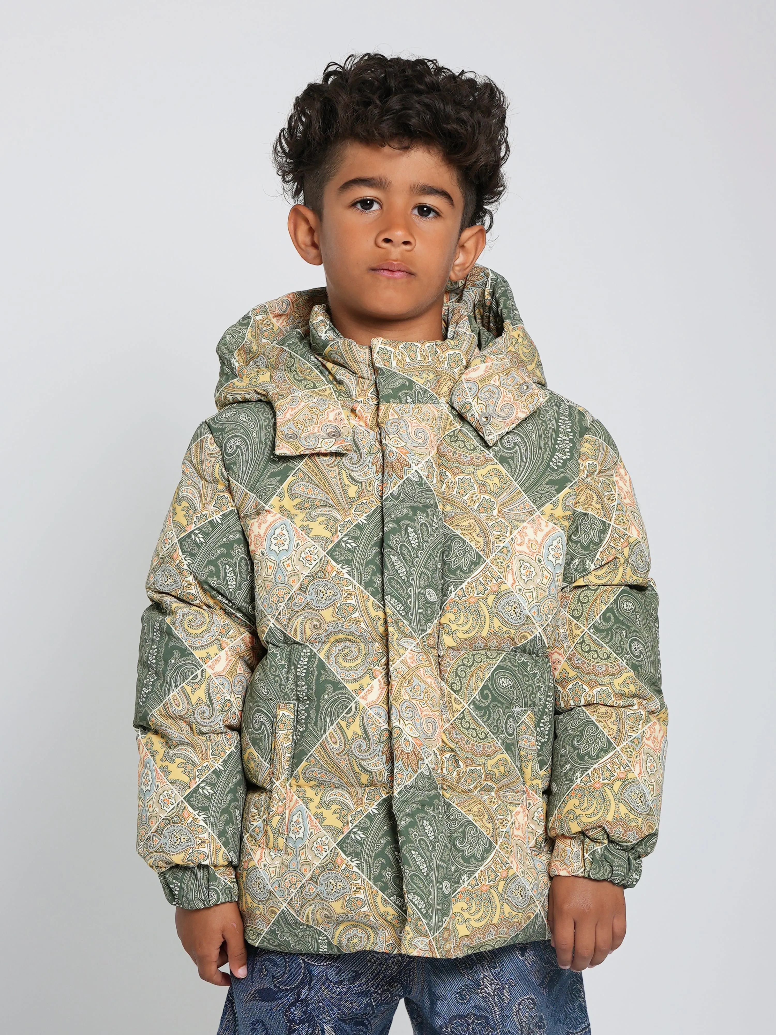 Etro Boys Paisley Steppjacke in Grün