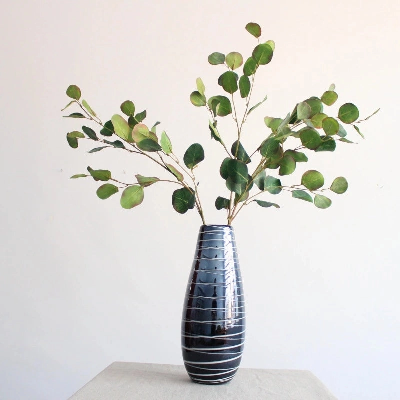 Eucalyptus Artificial Greenery Stem 85cm Green with Red EUCALYPTUS013