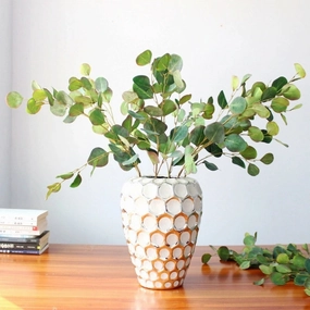Eucalyptus Artificial Greenery Stem 85cm Green with Red EUCALYPTUS013,dried artificial flower