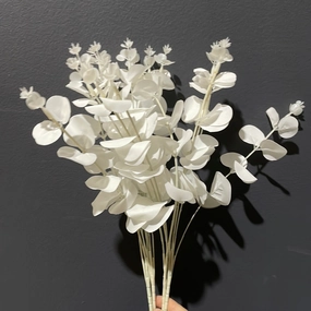 Eucalyptus leaf White for Wedding home decor realistic flower bouquet  