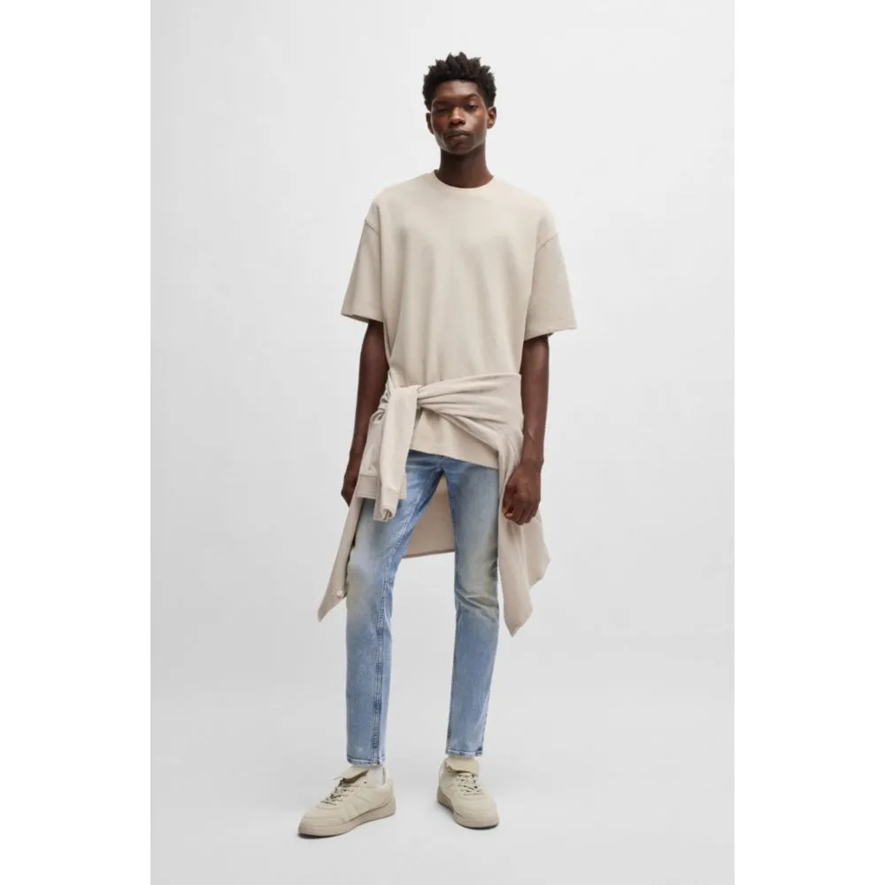 Extra-schlanke Jeans in stonewashed blauem Stretch-Denim