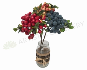 F0165 Viburnum Berry Spray 33cm Red / Orange / Blue,artificial flower bouquet 