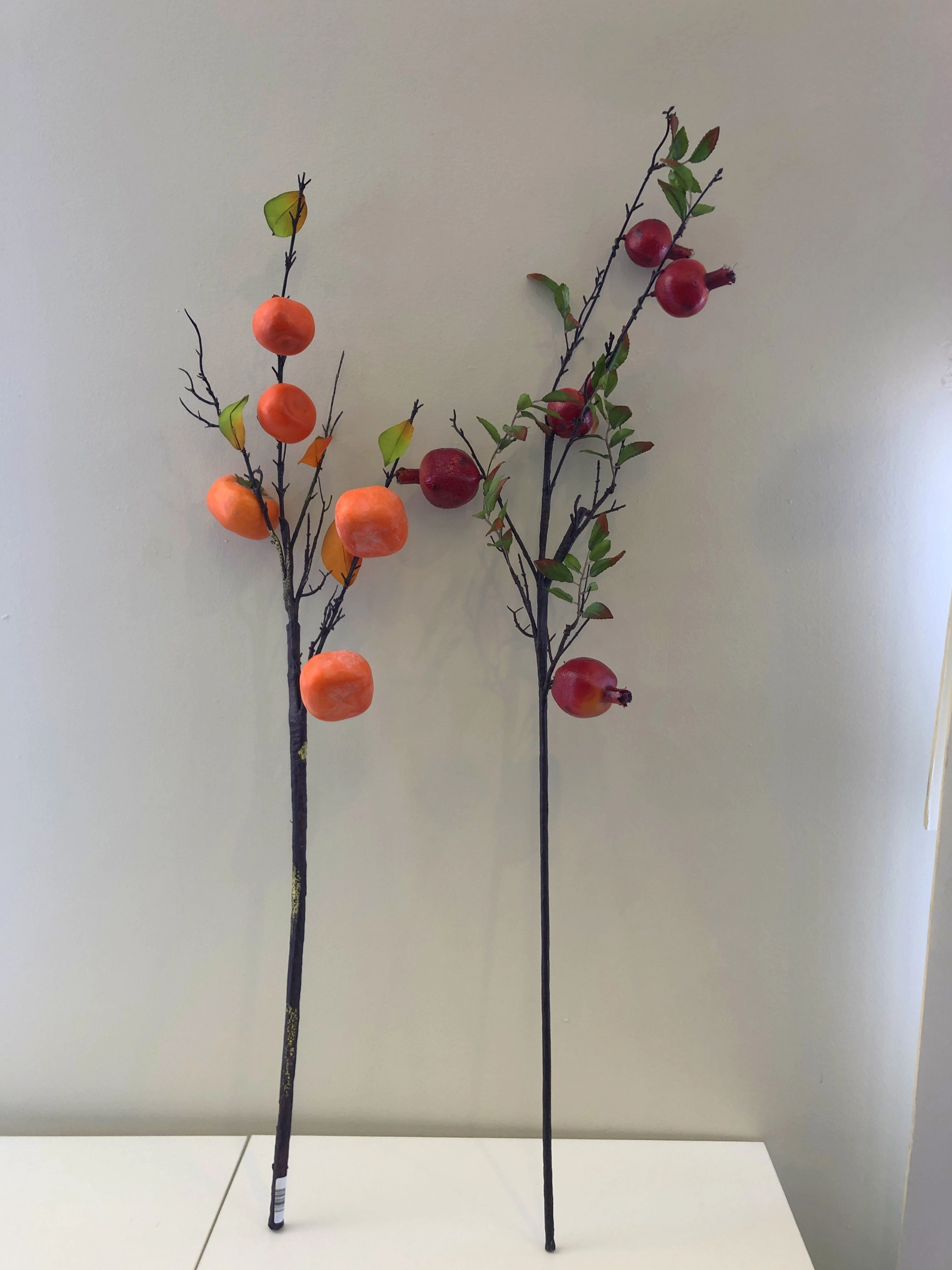 F0264 Artificial Persimmon  & F0265 Pomegranate Fruit Spray