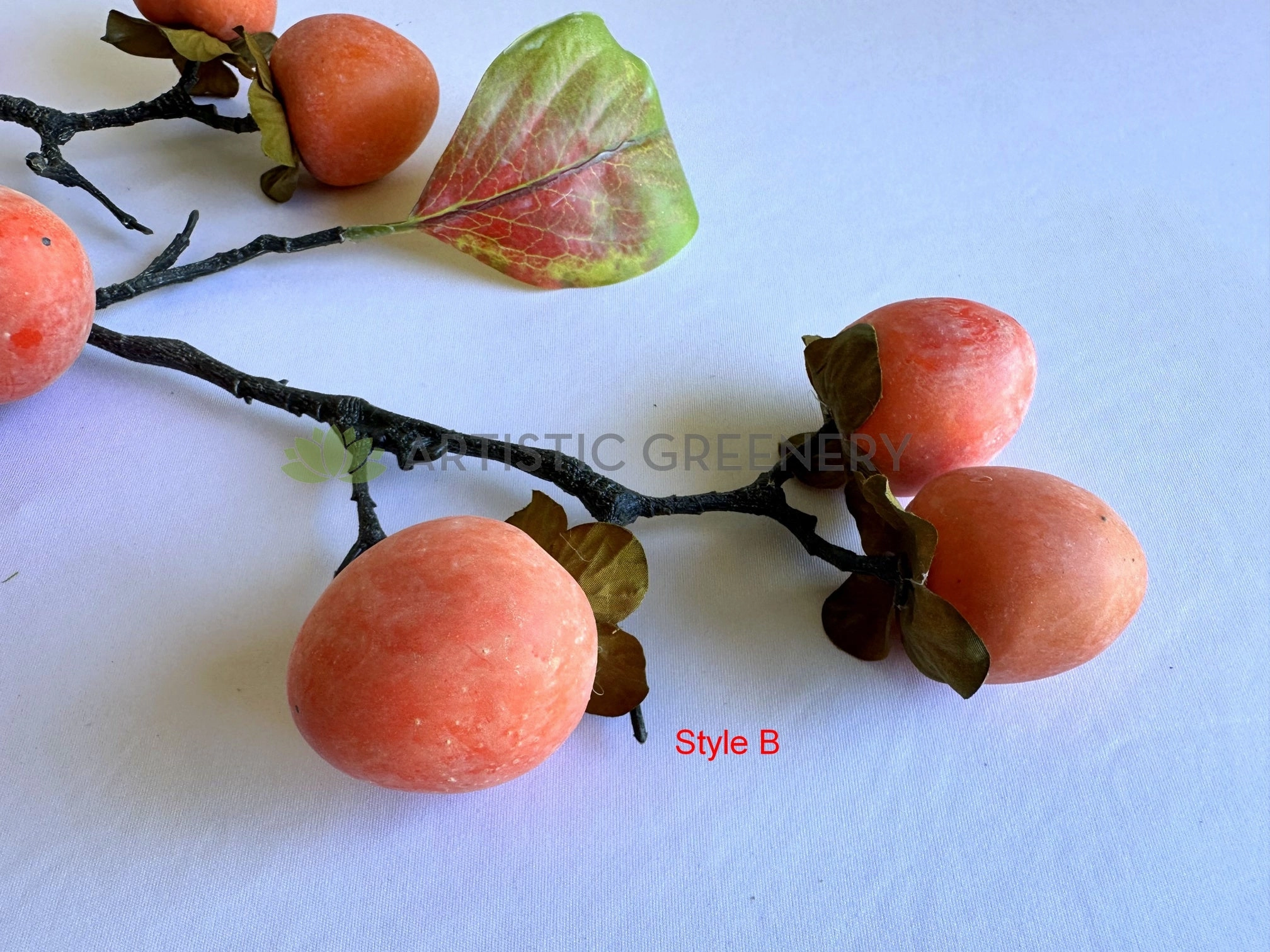 F0264-S90 Artificial Persimmon Fruit Spray 2 Styles