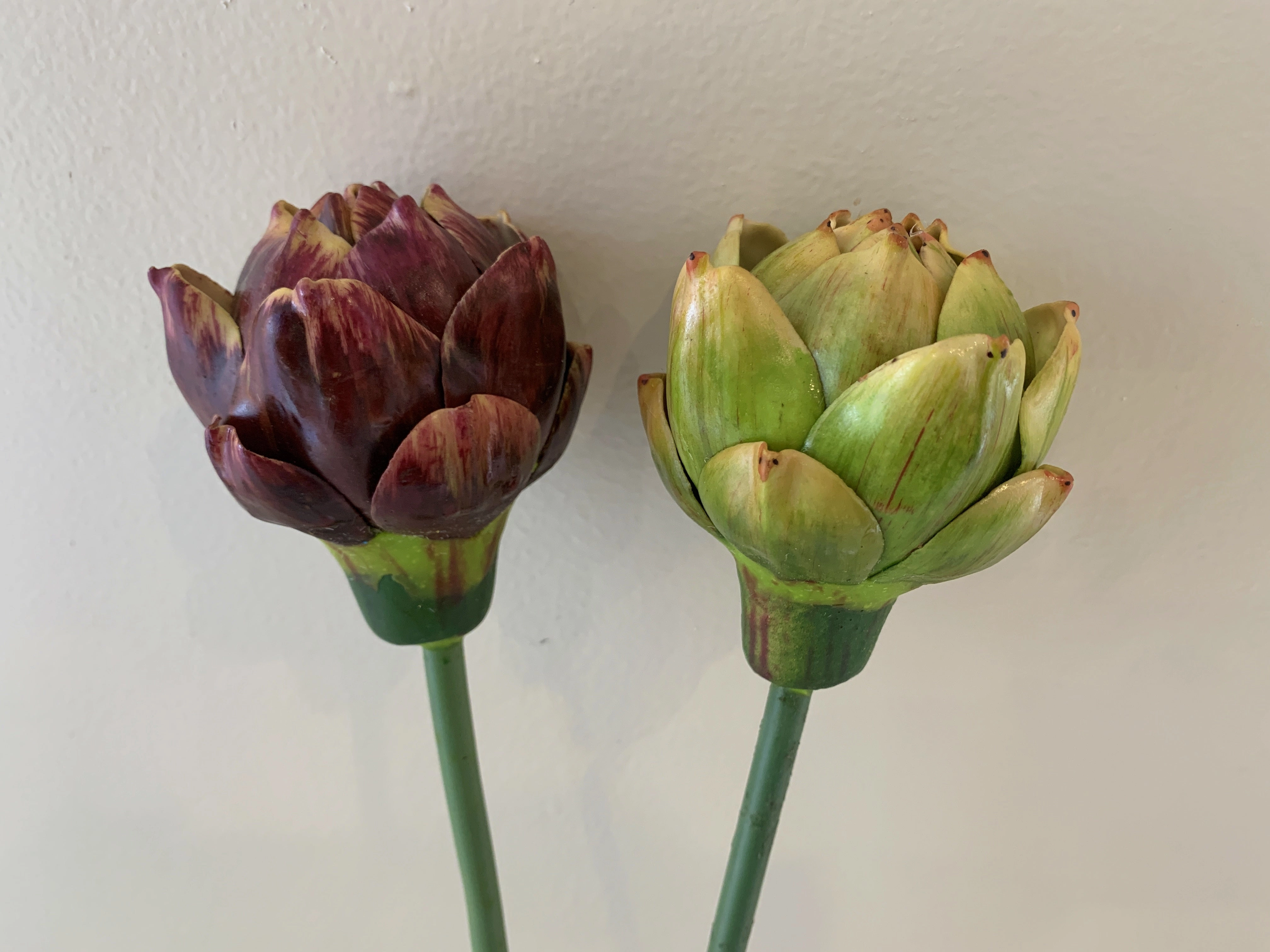F0313 Artichoke Single Stem 44cm Green / Purple