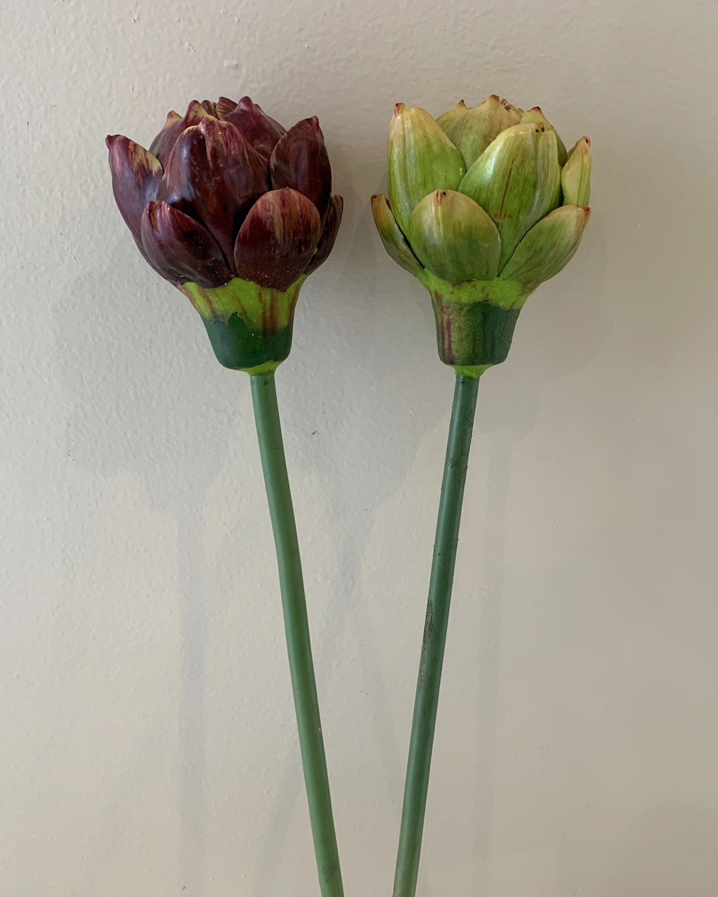 F0313 Artichoke Single Stem 44cm Green / Purple