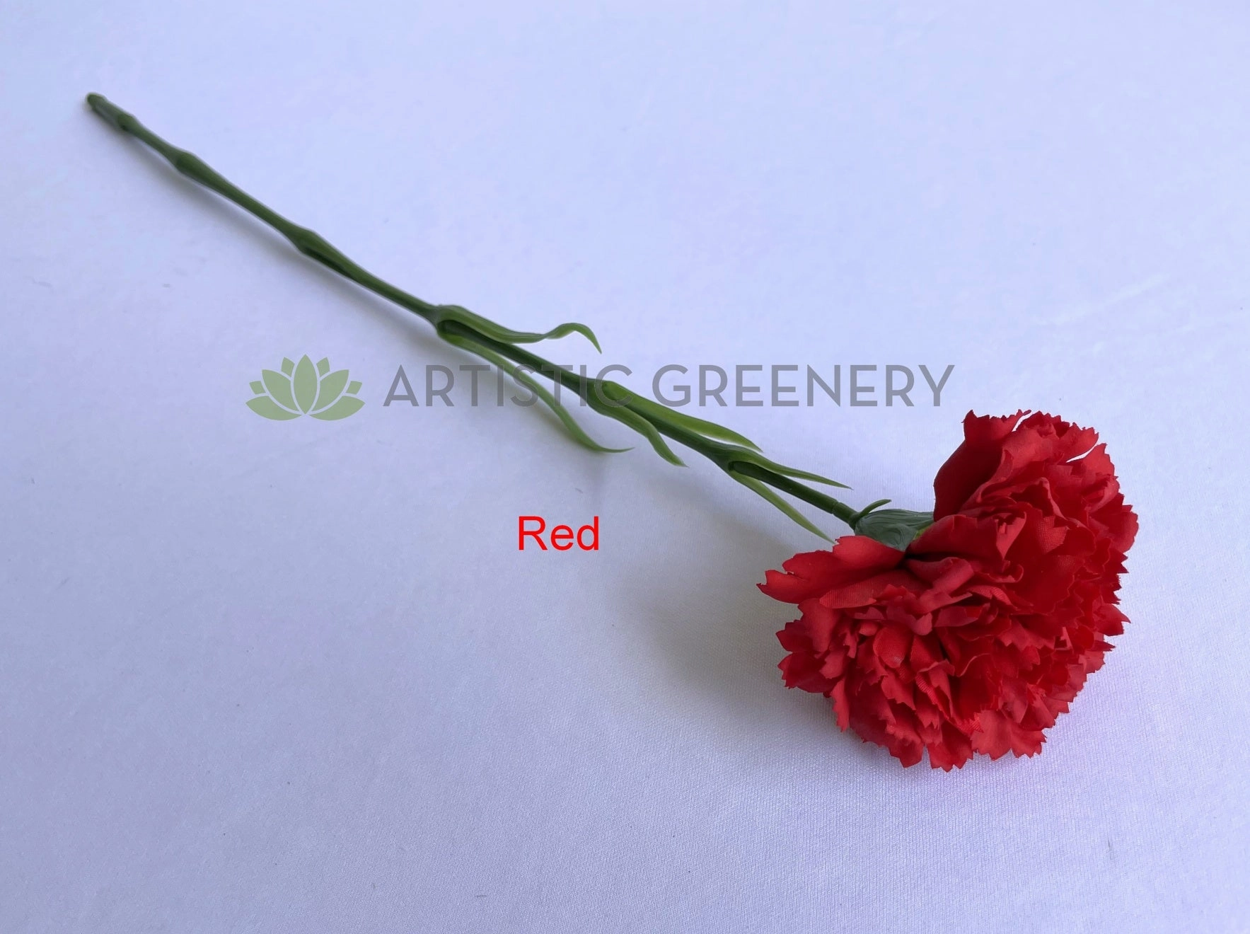 F0386 Single Stem Carnation 50cm Real Touch Quality 3 Colours
