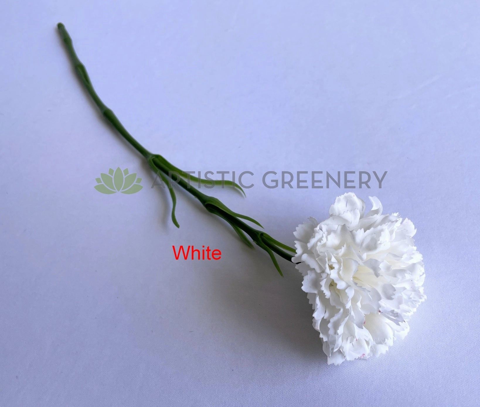 F0386 Single Stem Carnation 50cm Real Touch Quality 3 Colours
