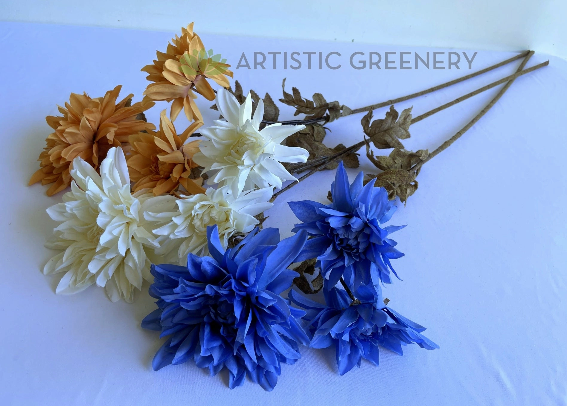 F0398 Dahlia Spray 105cm 3 Colours