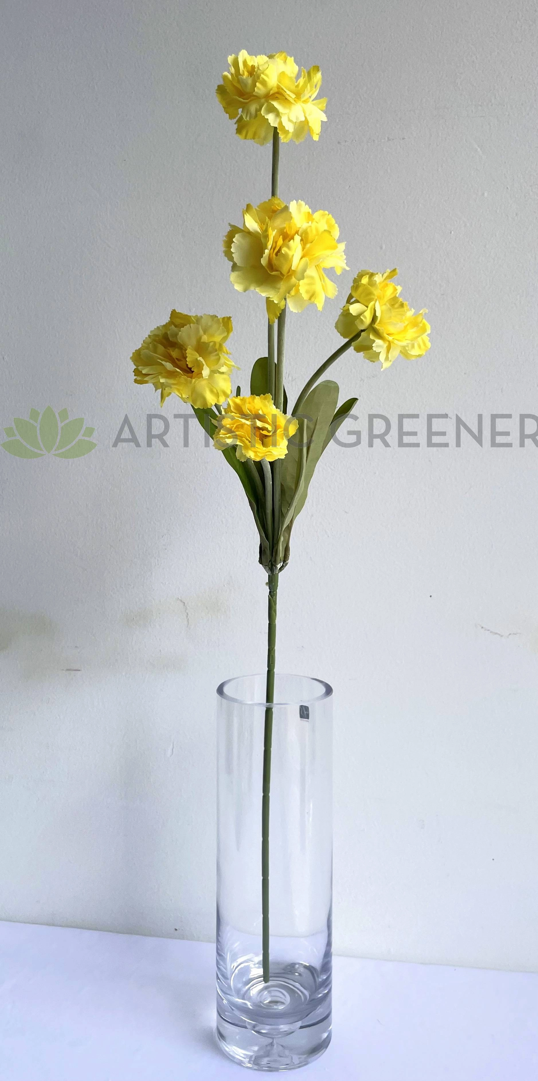 F0405 Carnation Spray 75cm Yellow