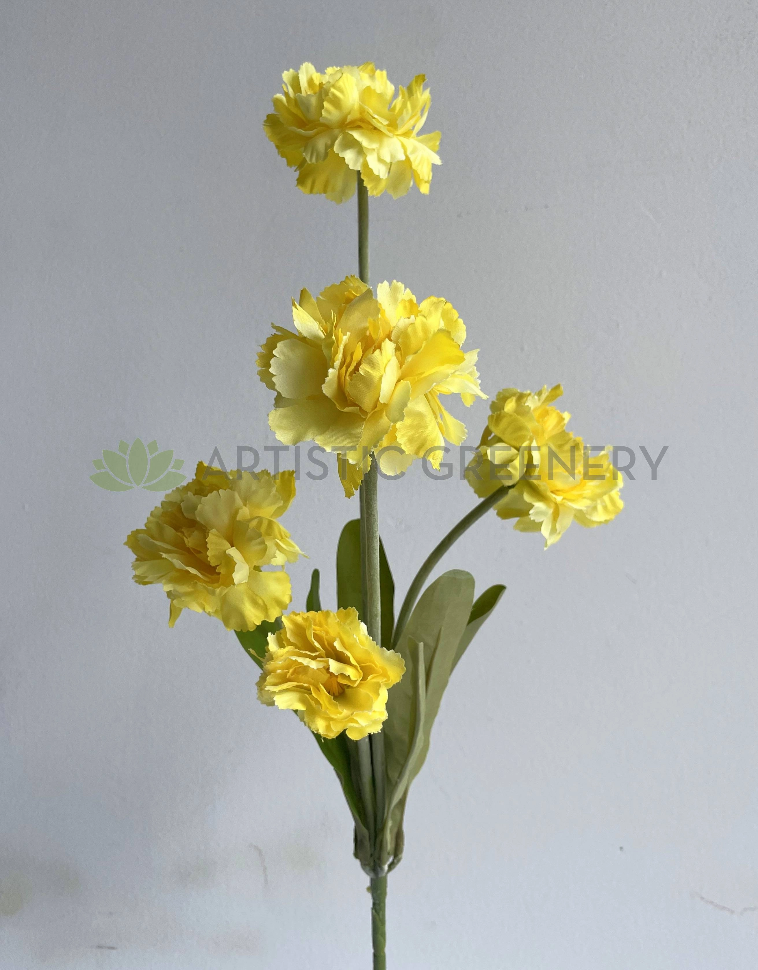 F0405 Carnation Spray 75cm Yellow