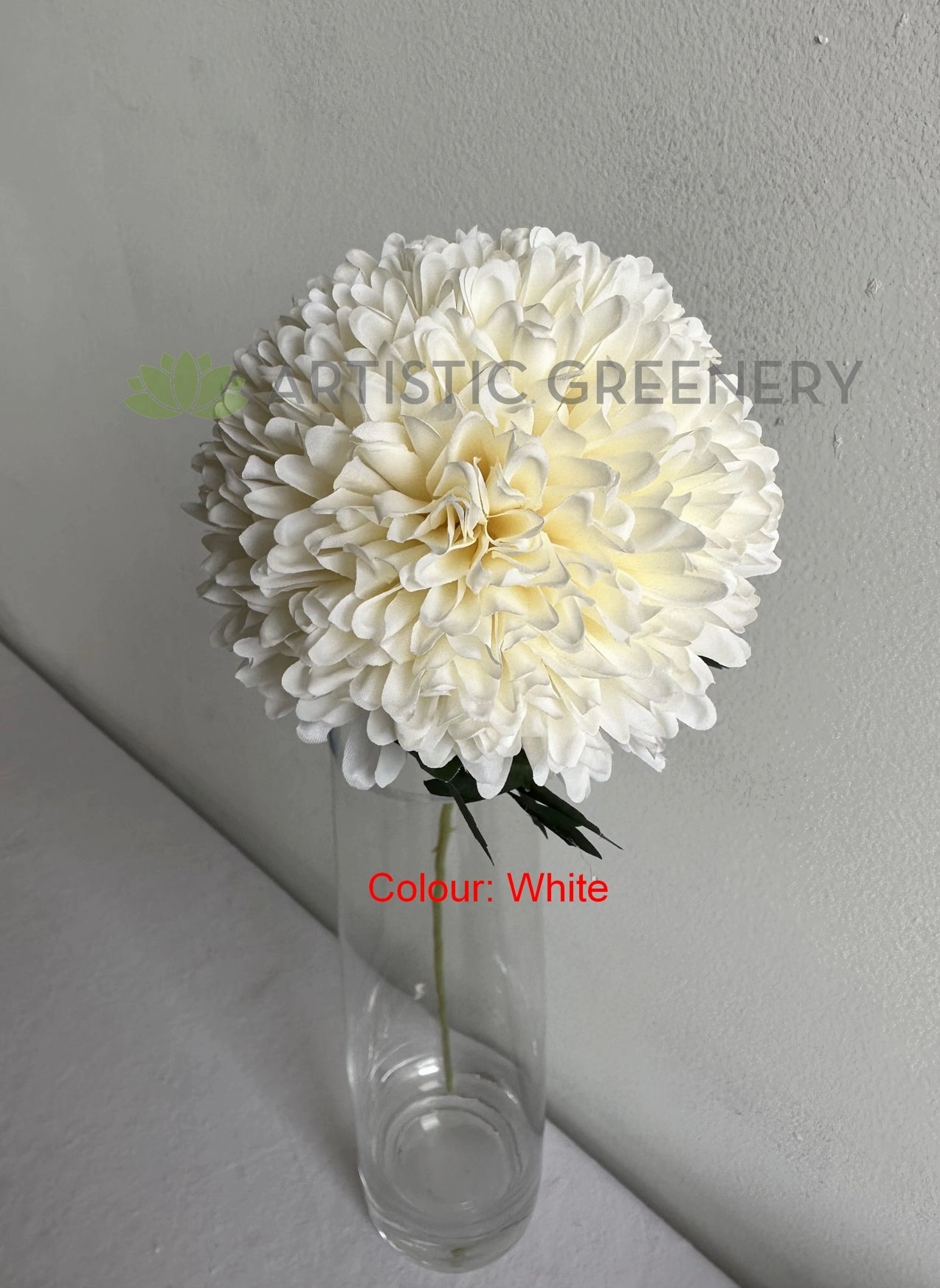 F0429 Pompom Chrysanthemum Stem 52cm 6 colours