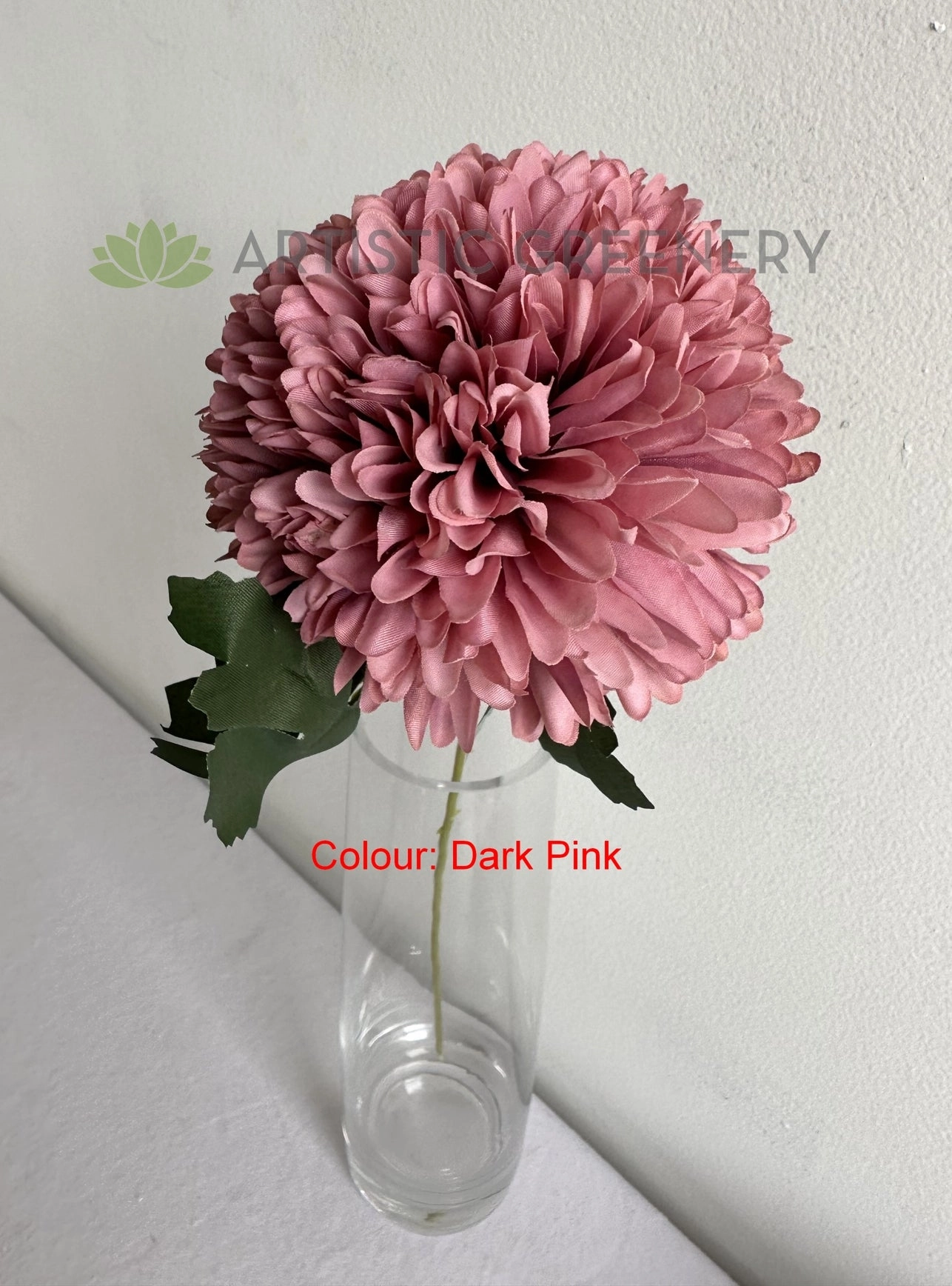 F0429 Pompom Chrysanthemum Stem 52cm 6 colours