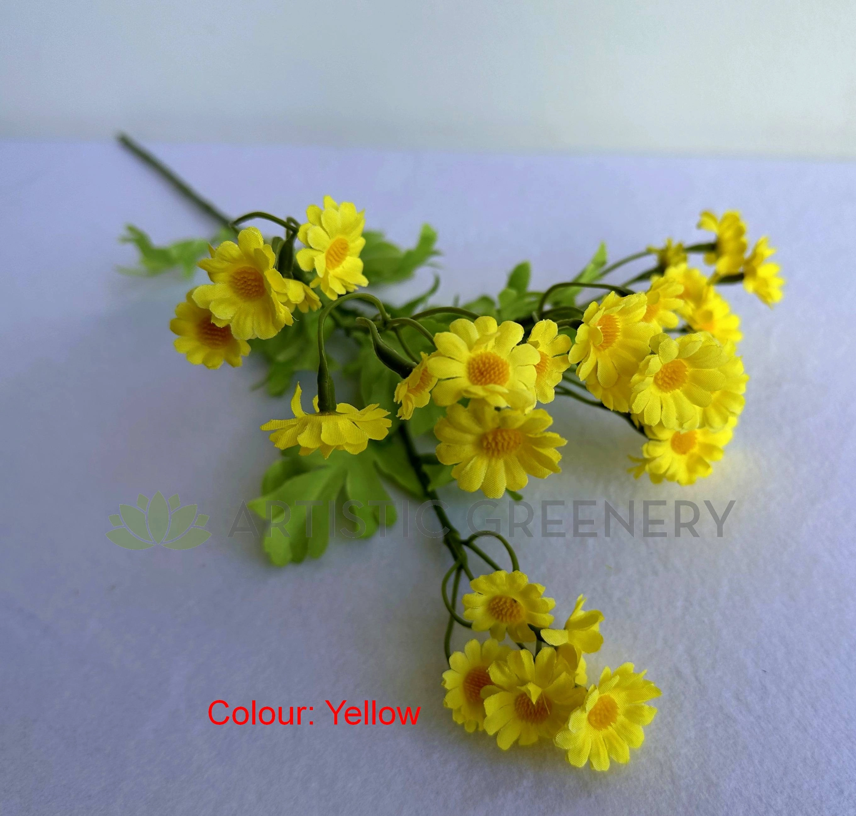 F0438 Chamomile / Daisy Spray 54cm Yellow / White