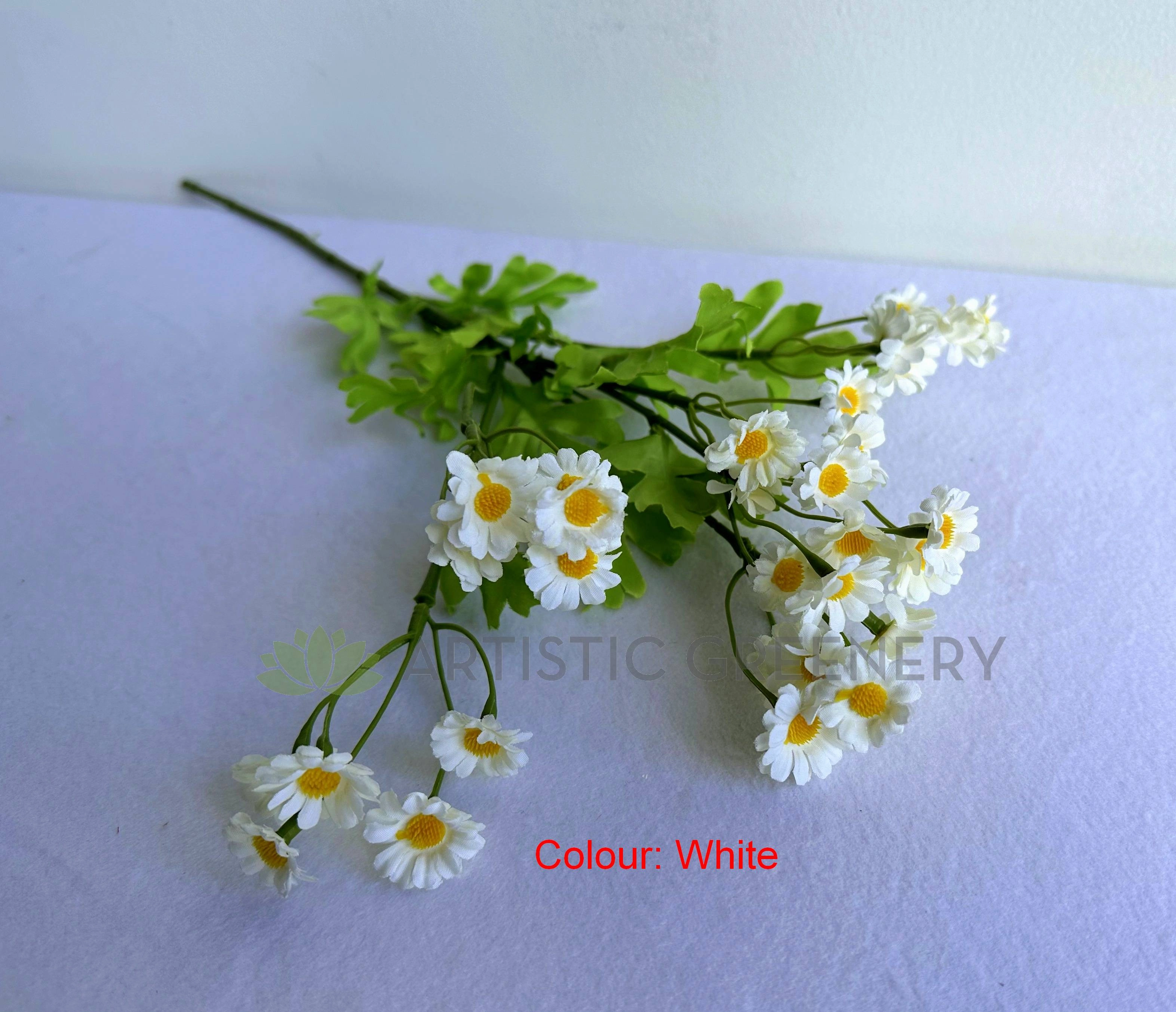 F0438 Chamomile / Daisy Spray 54cm Yellow / White