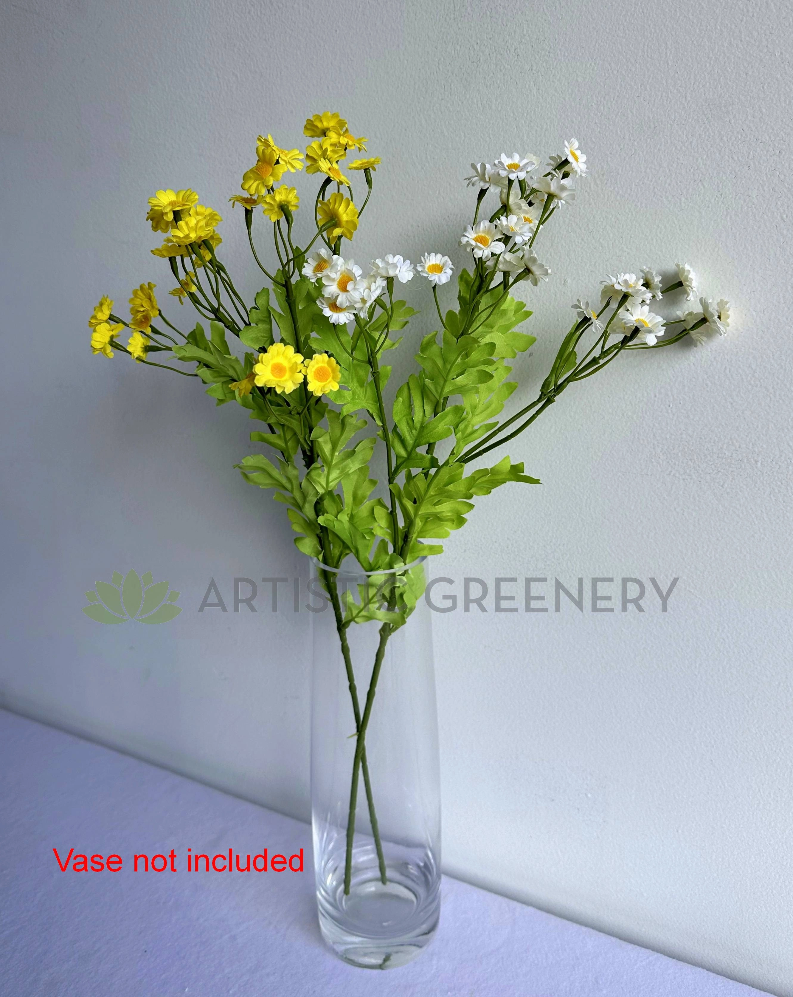 F0438 Chamomile / Daisy Spray 54cm Yellow / White