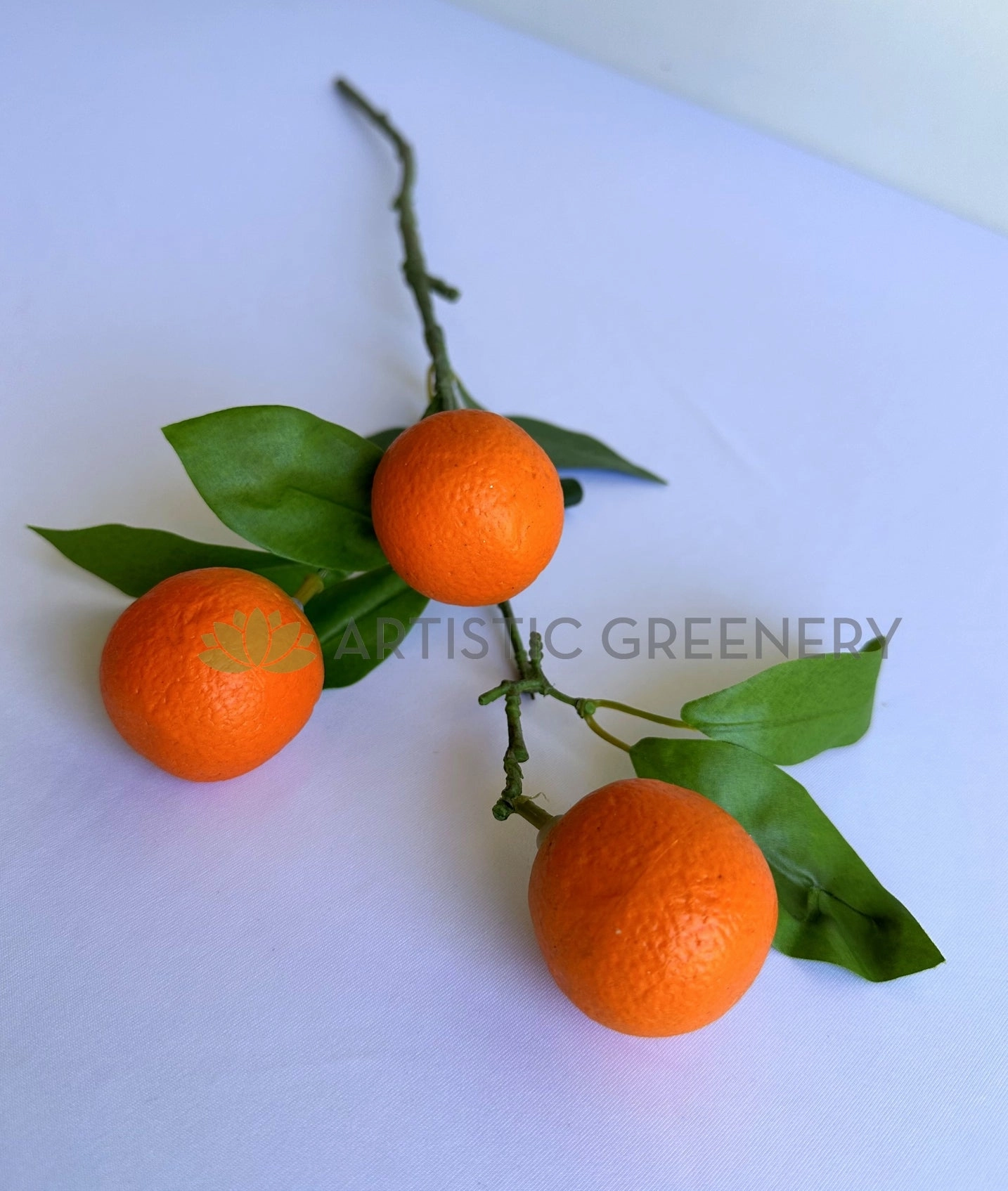 F0453 Artificial Tangerine / Mandarin / Orange Fruit Spray 61cm