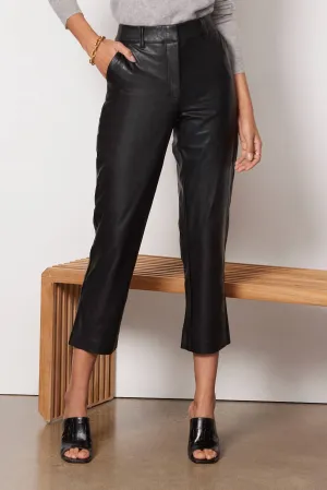 Kunstleder 7/8 Hose in Schwarz
