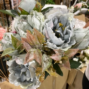 FAUx PEONIES PEONY BUNCH (Dusty blue mix) realistic flower bouquet  