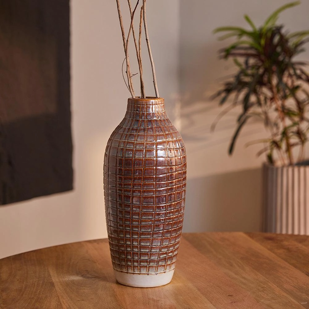 Fern Fantasy Ceramic Vase,hand-painted ceramic vase