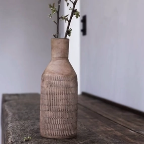 Flen Terracotta Vase - Antiqued 30cm,hand-painted ceramic vase