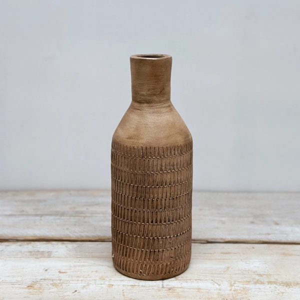 Flen Terracotta Vase - Antiqued 30cm