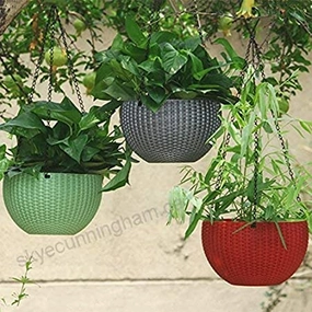 Floriya Hanging Planter MultiColor (8x6 inch), Set of 3,hanging suspension frame