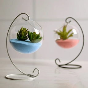 Flower Plant Clear Glass Vase,hand-painted ceramic vase