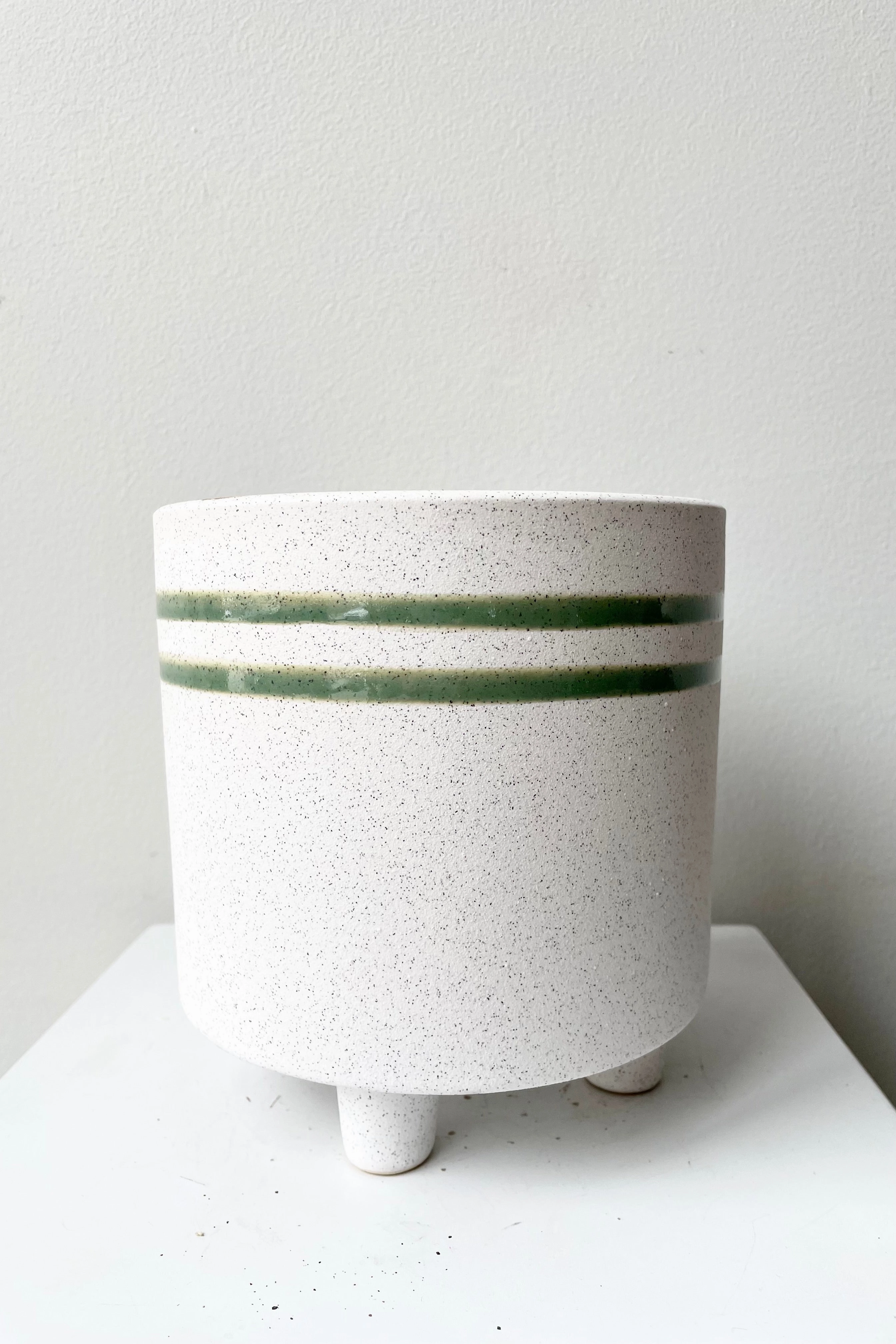 Fluorite Ceramic Cachepot Teal & White Large,indoor flower container