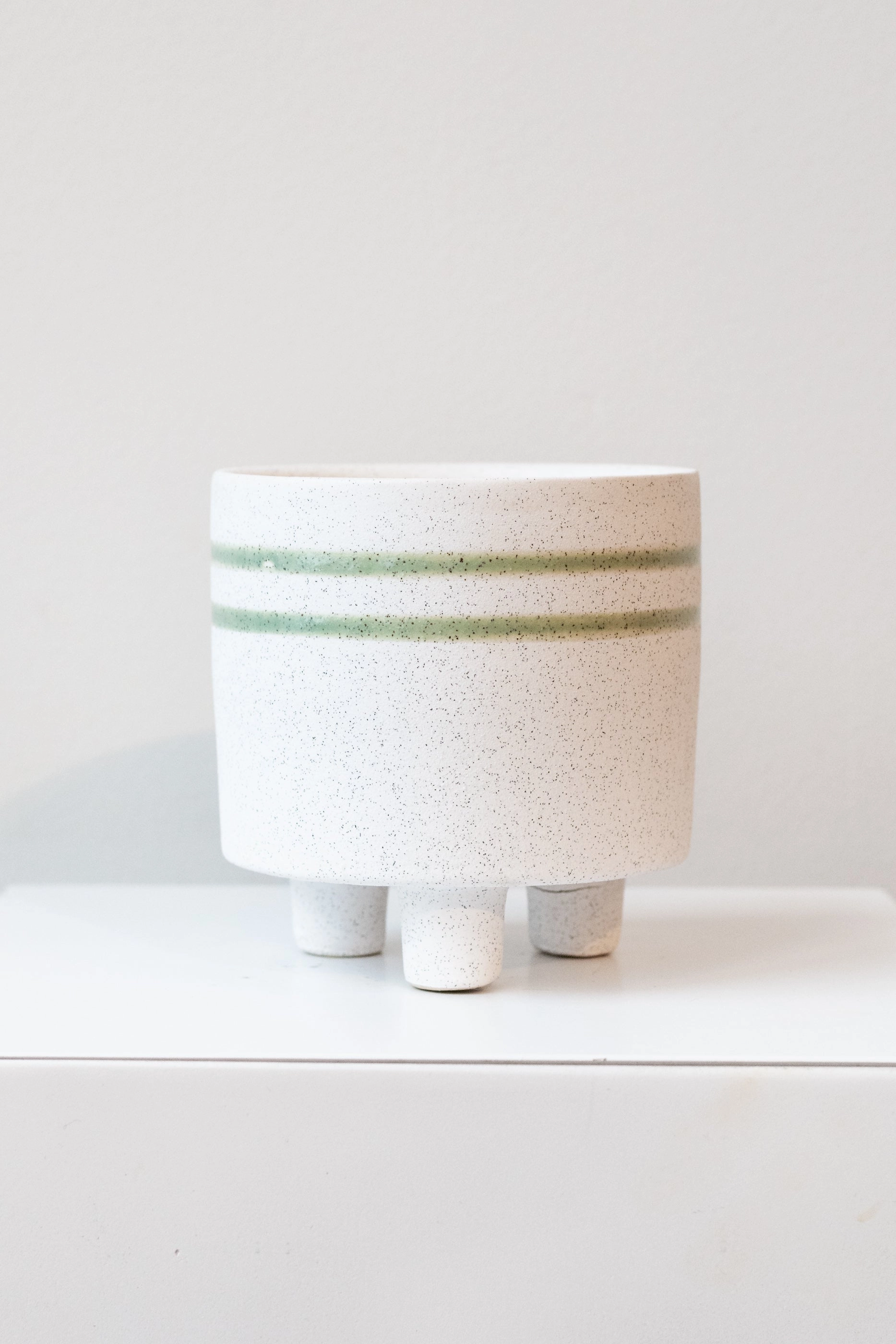 Fluorite Ceramic Cachepot Teal & White Small,indoor flower container