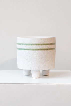 Fluorite Ceramic Cachepot Teal & White Small,indoor flower container